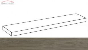 Плитка Italon Рум Вуд Грэй ступень угловая левая (33x120)